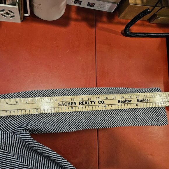 J. Crew Turtleneck Fleece Lined Sweater Black White Herringbone Small Chic - Picture 10 of 11